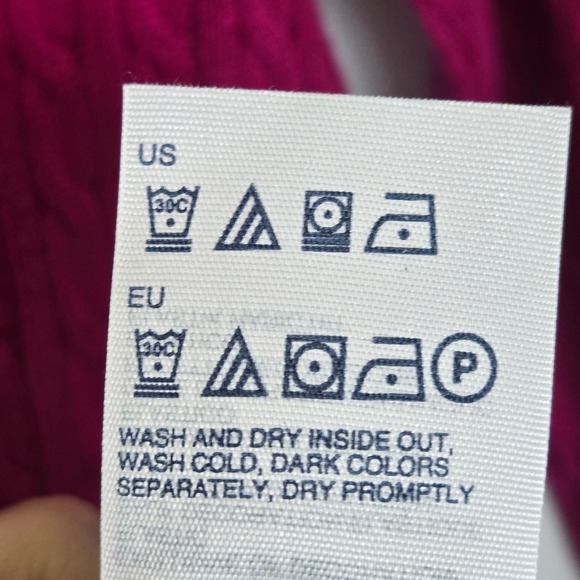 Tommy Hilfiger Boat Neck Cable Knit Sweater, Pink/Gold Accent, Women's Size XL - Picture 7 of 13